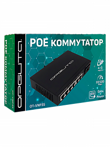 Коммутатор (свитч) на 4 POE ( 802.3af/at ) портов +2 Ethernet порта 100Mbs Орбита OT-VNP35